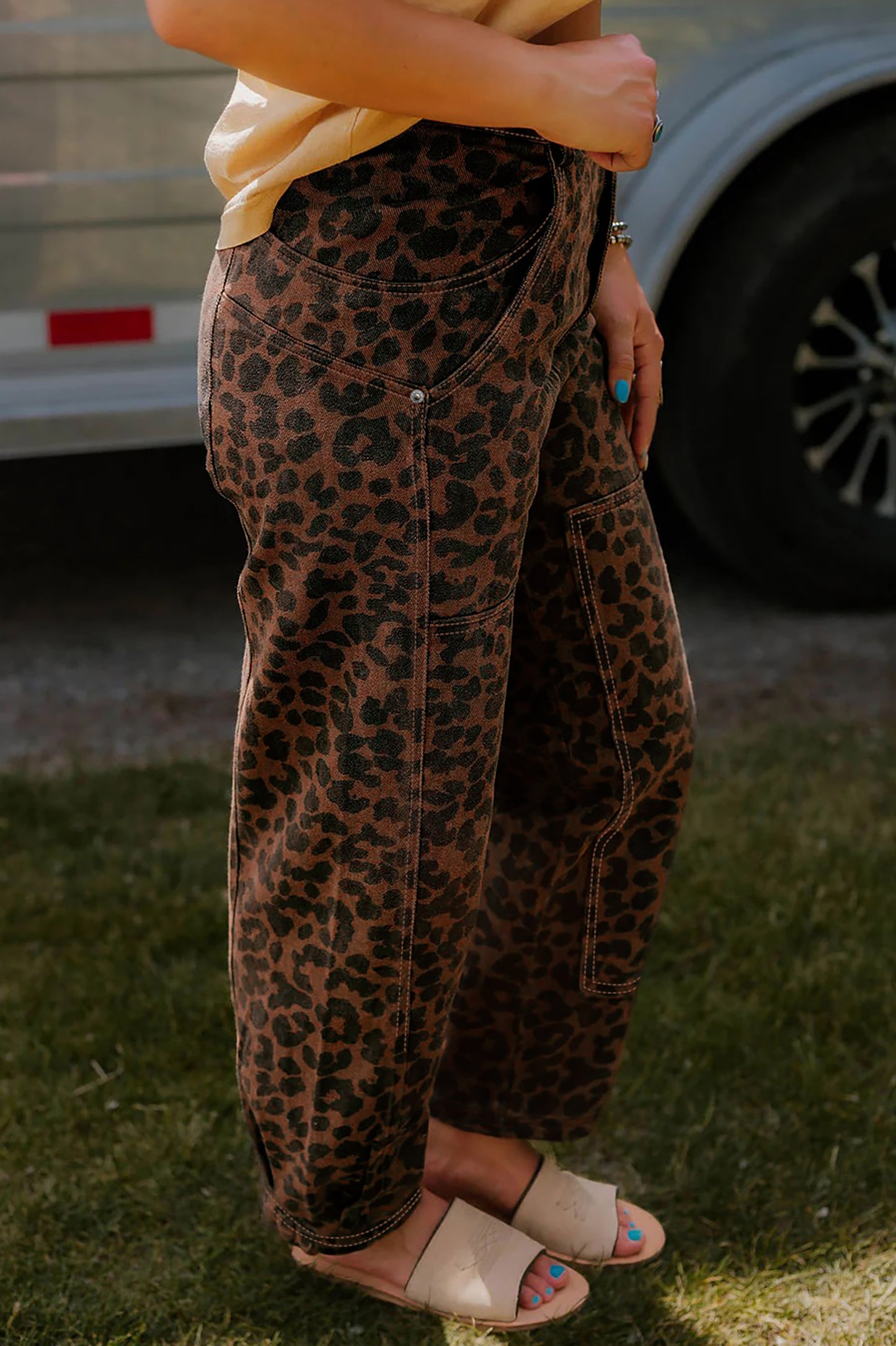 Confidently Set Apart Leopard Denim Pants | Everyday Faith Style