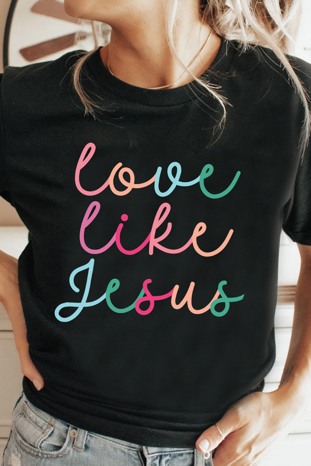 Love Like Jesus Crew Neck Graphic Tee