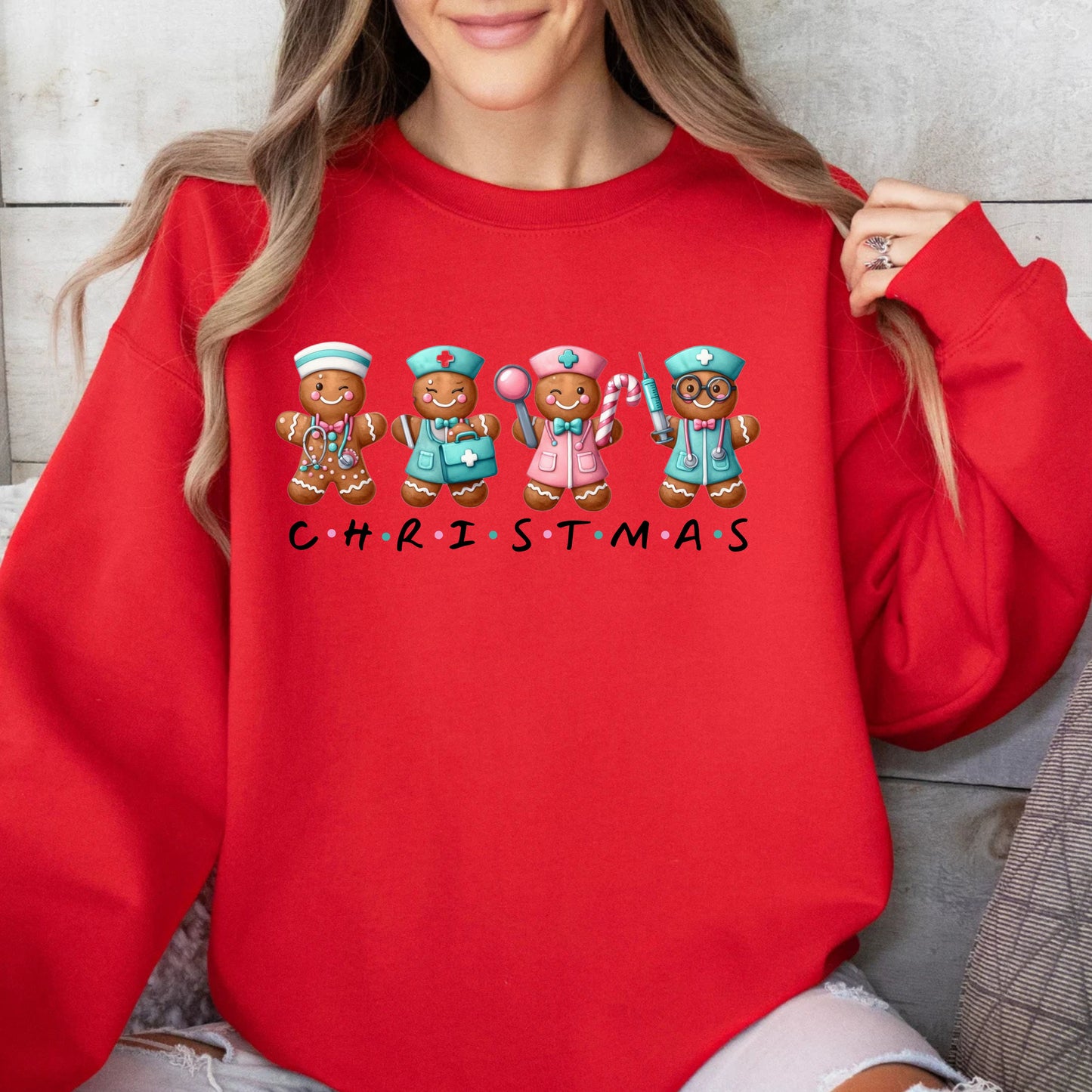 Gingerbread Nurse Christmas Pullover