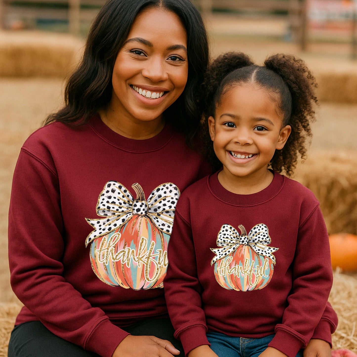 Kids’ Thankful Pumpkin Sweatshirt | Fall Faith Crewneck