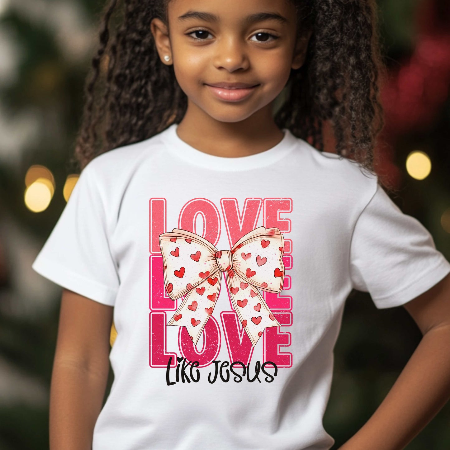 Love Like Jesus Bow, Girl's Cotton T-Shirt