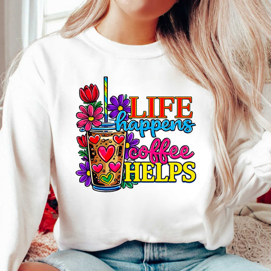 Coffee Helps Crew Neck Sweatshirt