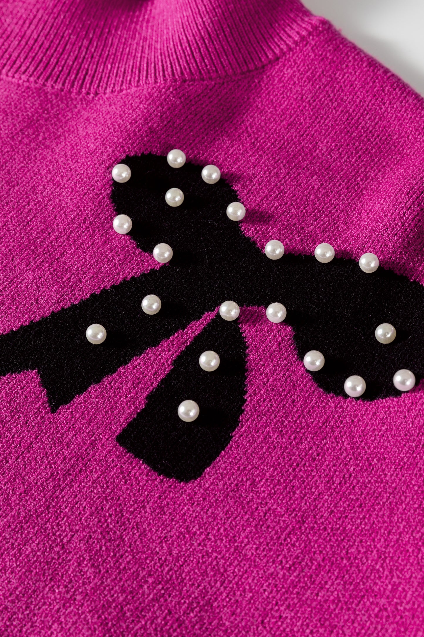 Gracefully Adorned Pearl Bow Sweater
