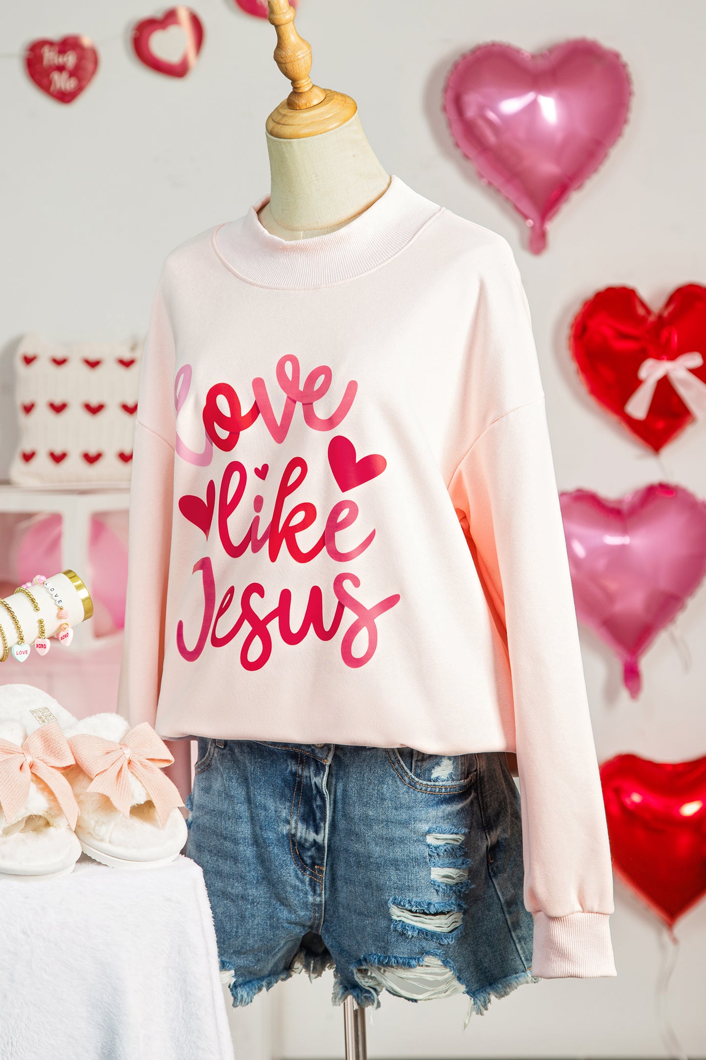 Love Like Jesus Mock Neck Sweatshirt