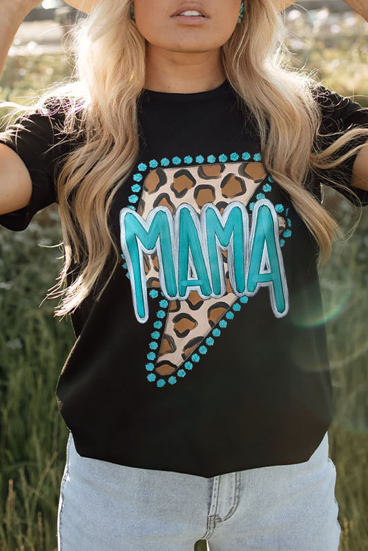 Boldly Loved MAMA Leopard Lightning Graphic Tee