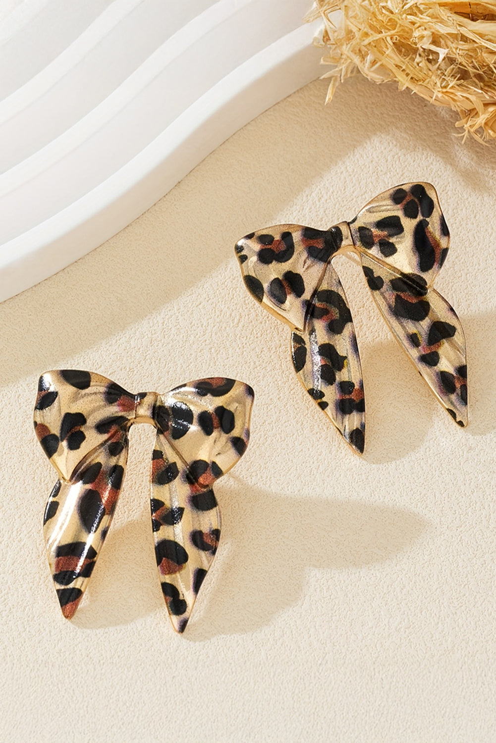 Leopard Bow Stud Earrings | Bold Faith Style
