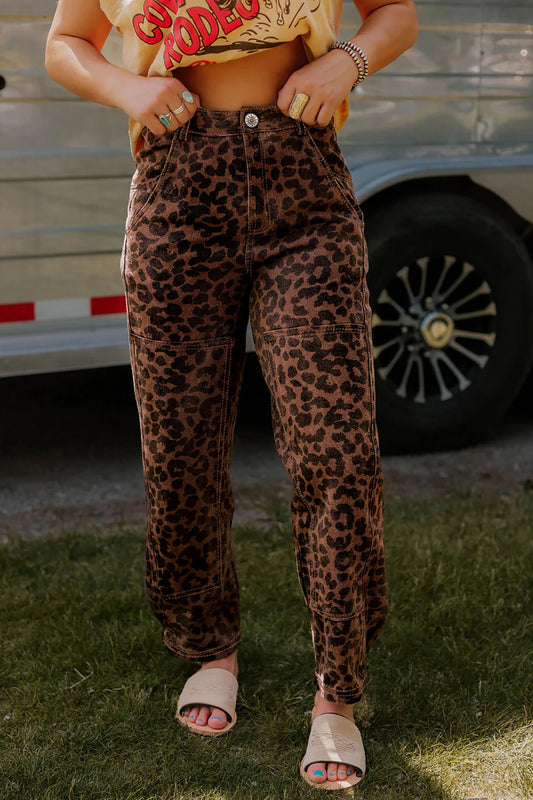 Confidently Set Apart Leopard Denim Pants | Everyday Faith Style