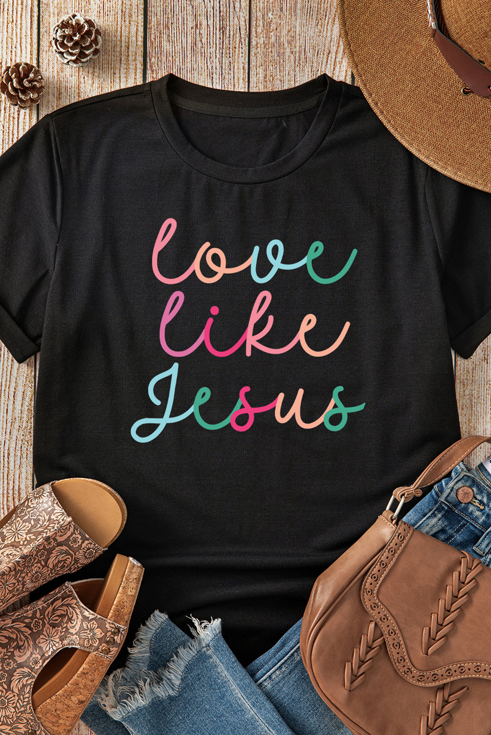 Love Like Jesus Crew Neck Graphic Tee