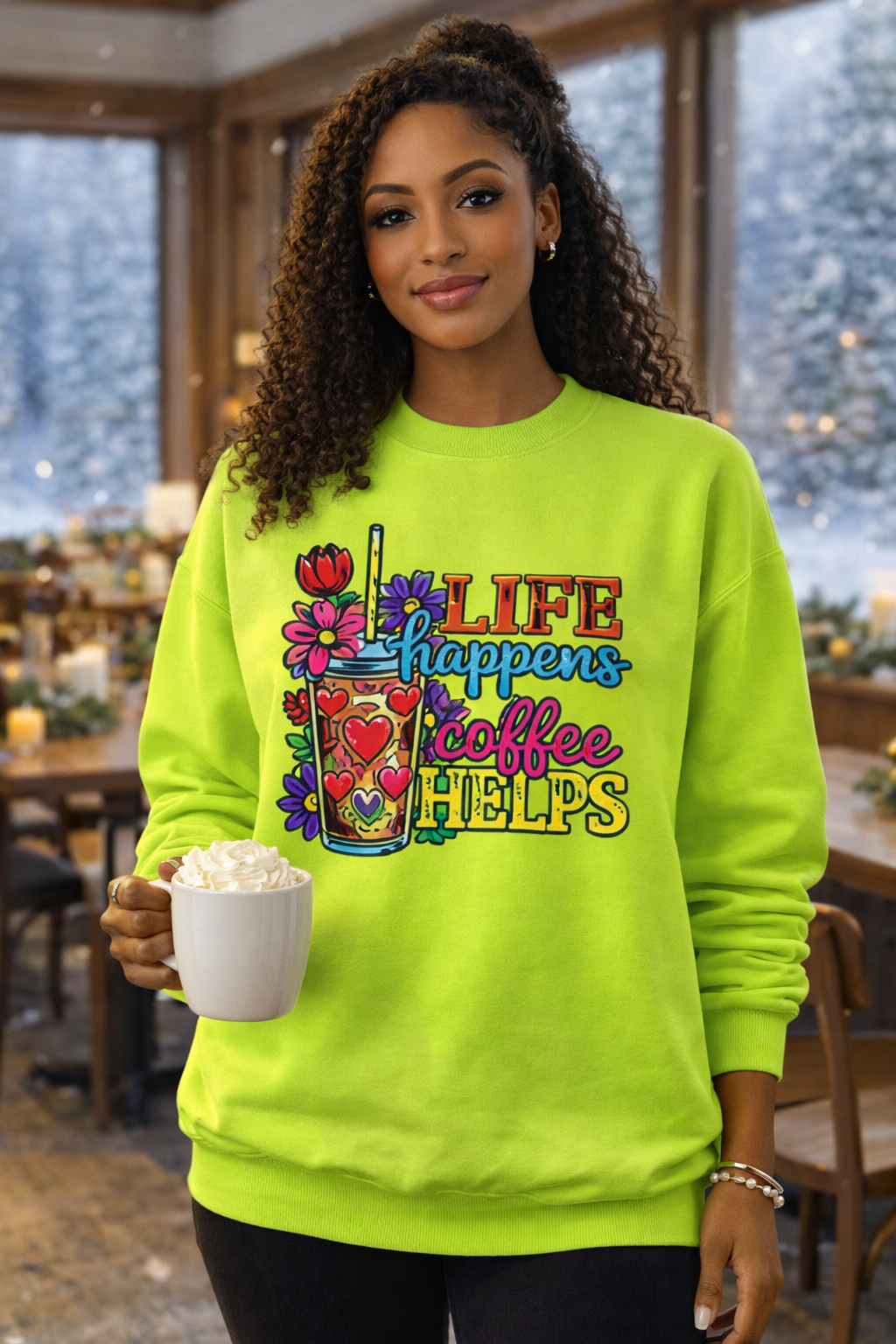 Coffee Helps Crew Neck Sweatshirt