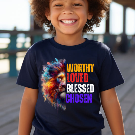 Boys Worthy, Loved, Blessed, Chosen Tee