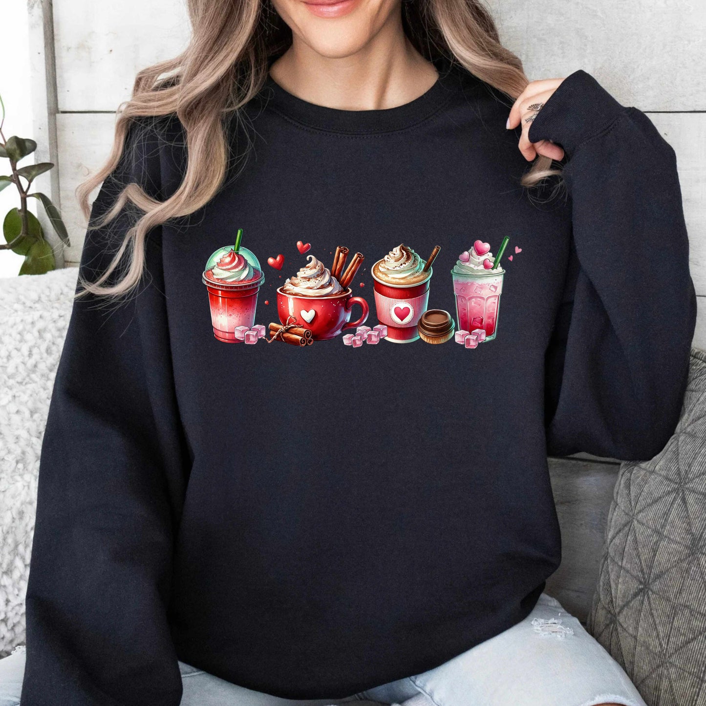 Caffeine Love Crewneck Pullover Sweatshirt
