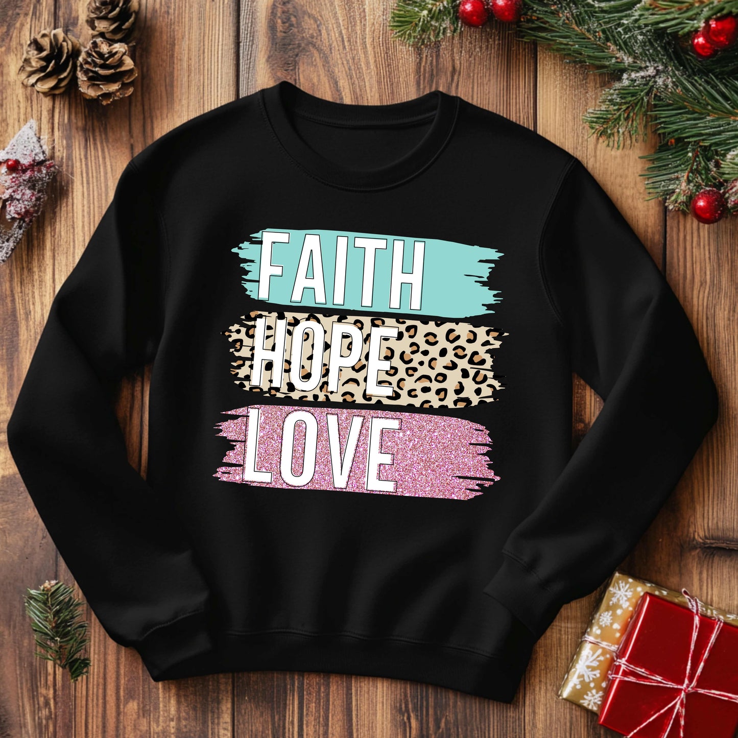 Faith, Hope, Love Crewneck Pullover Sweatshirt