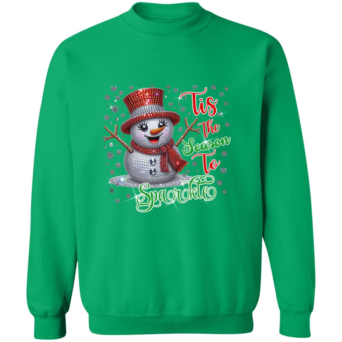 Sparkle Snowman Women's Crewneck Pullover Sweatshirt