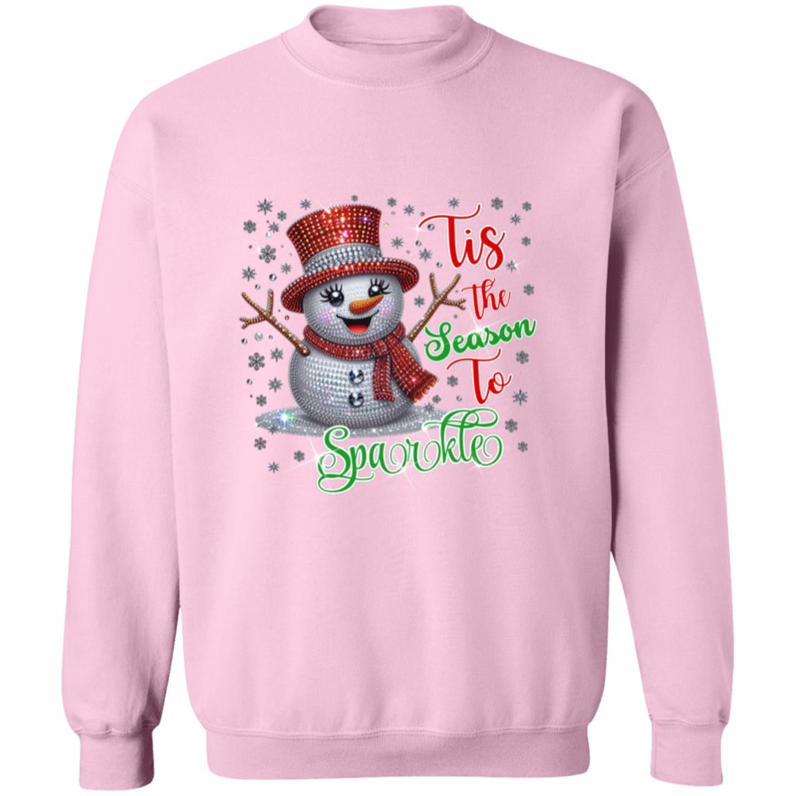 Sparkle Snowman Women's Crewneck Pullover Sweatshirt