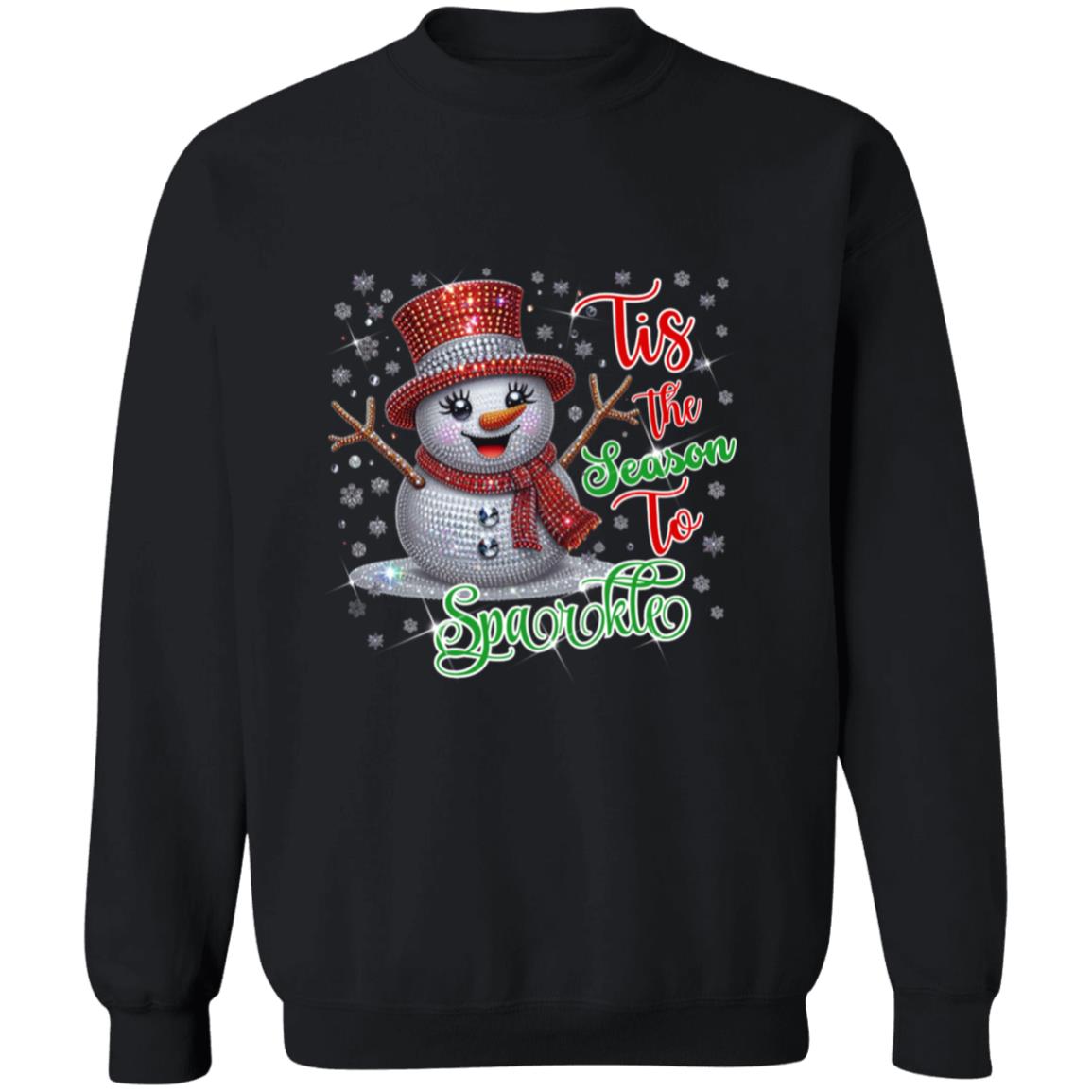 Sparkle Snowman Women's Crewneck Pullover Sweatshirt