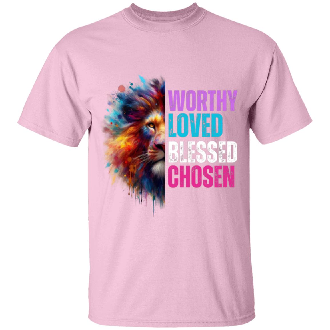 Girl's Worthy, Loved, Blessed, Chosen Tee