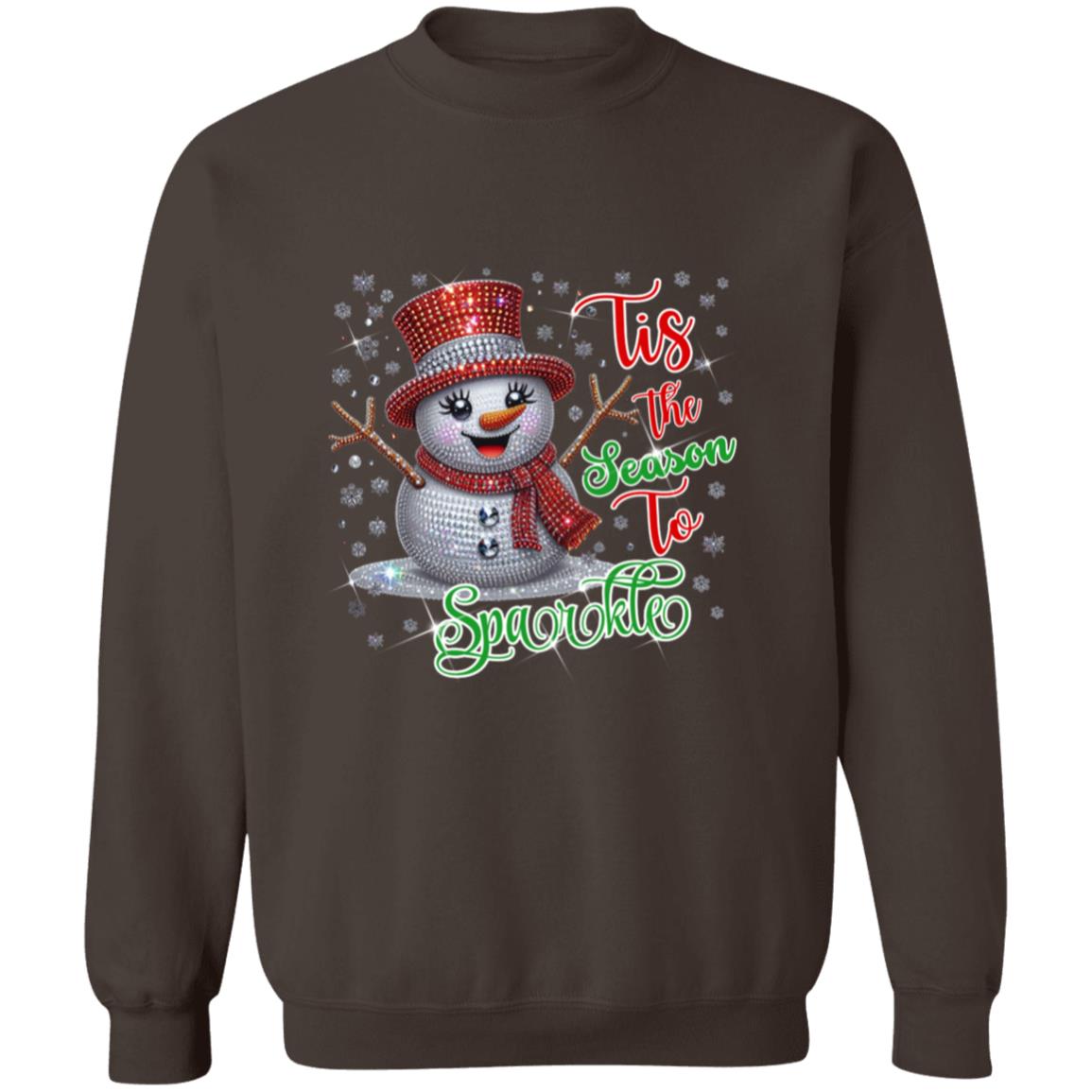 Sparkle Snowman Women's Crewneck Pullover Sweatshirt