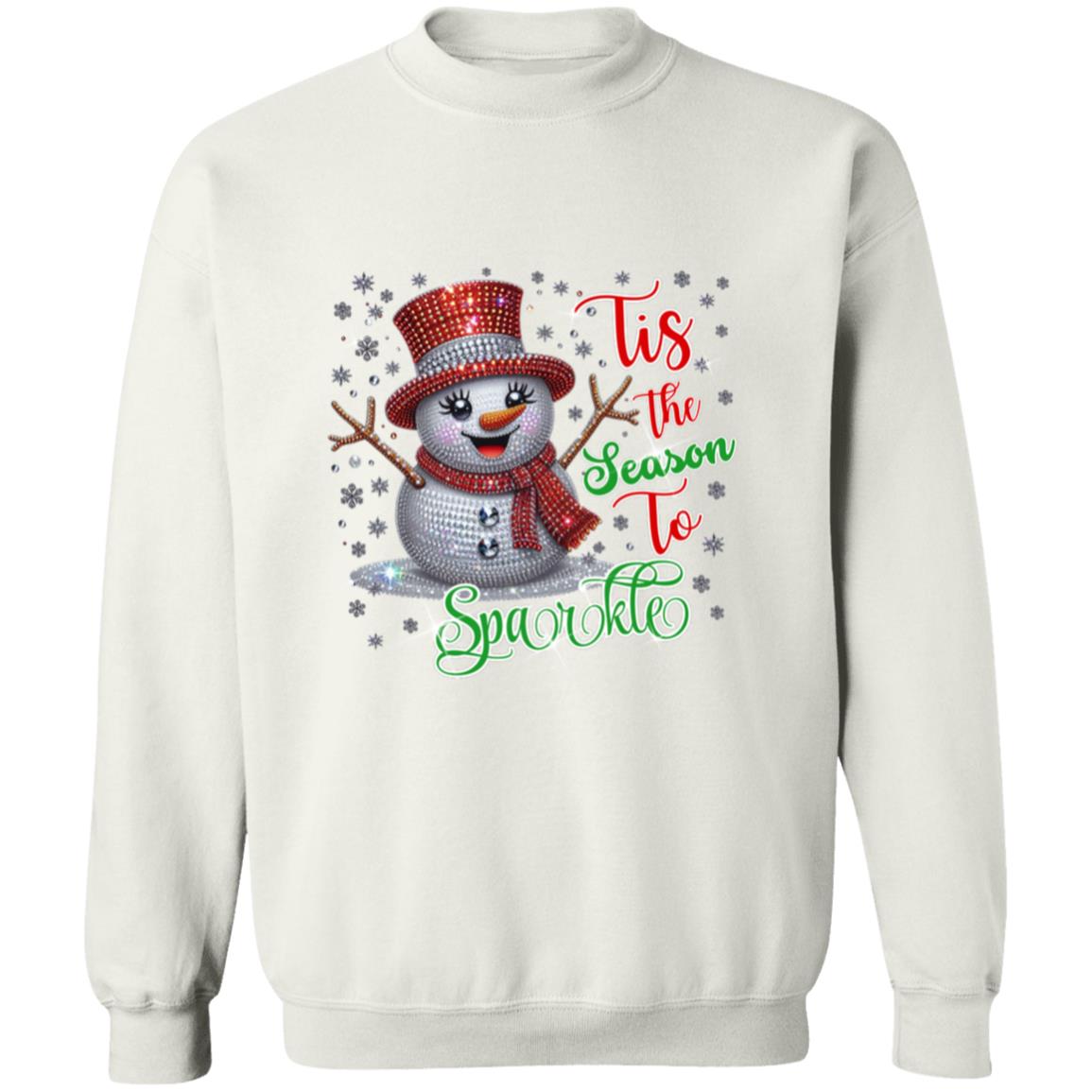 Sparkle Snowman Women's Crewneck Pullover Sweatshirt