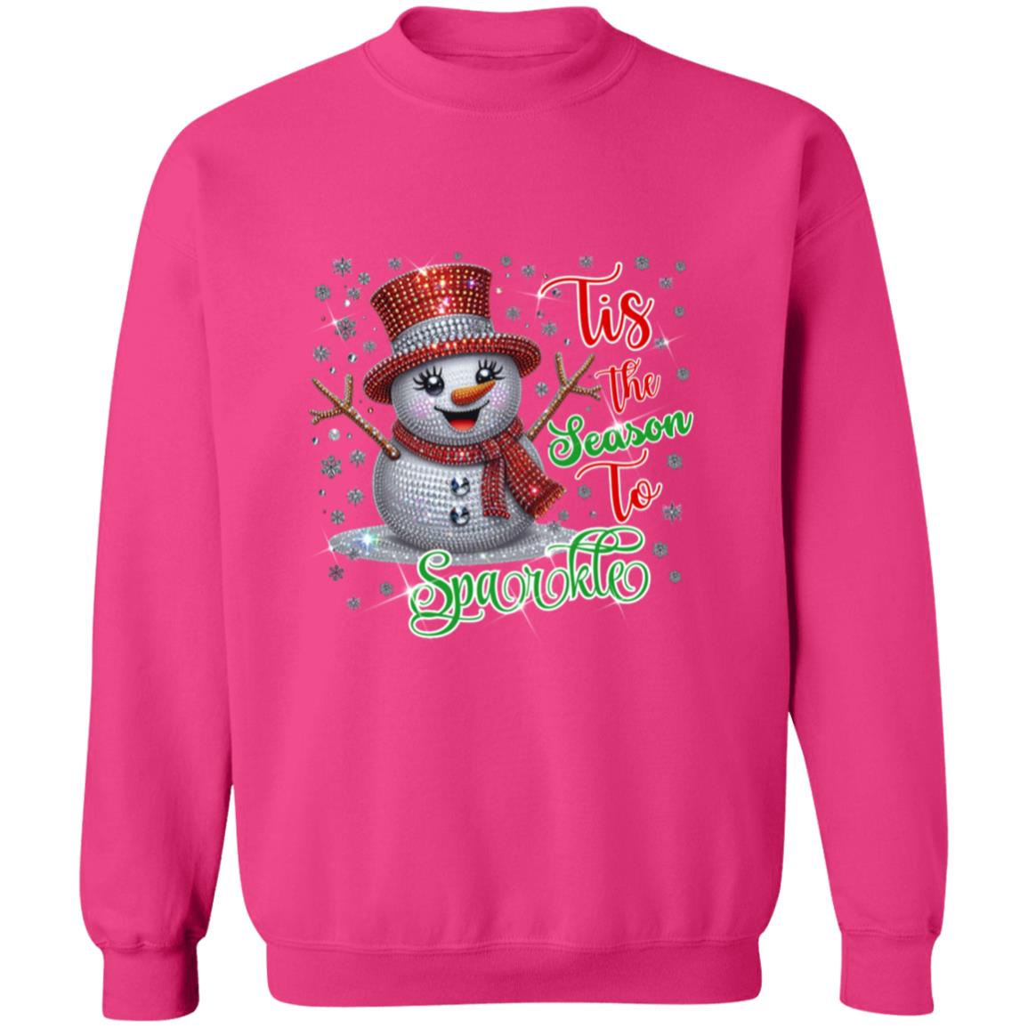 Sparkle Snowman Women's Crewneck Pullover Sweatshirt