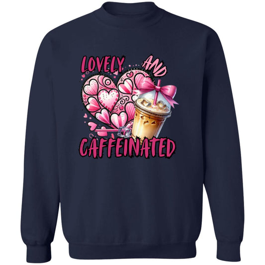 Lovely and Caffeinated Crewneck Pullover Sweatshirt