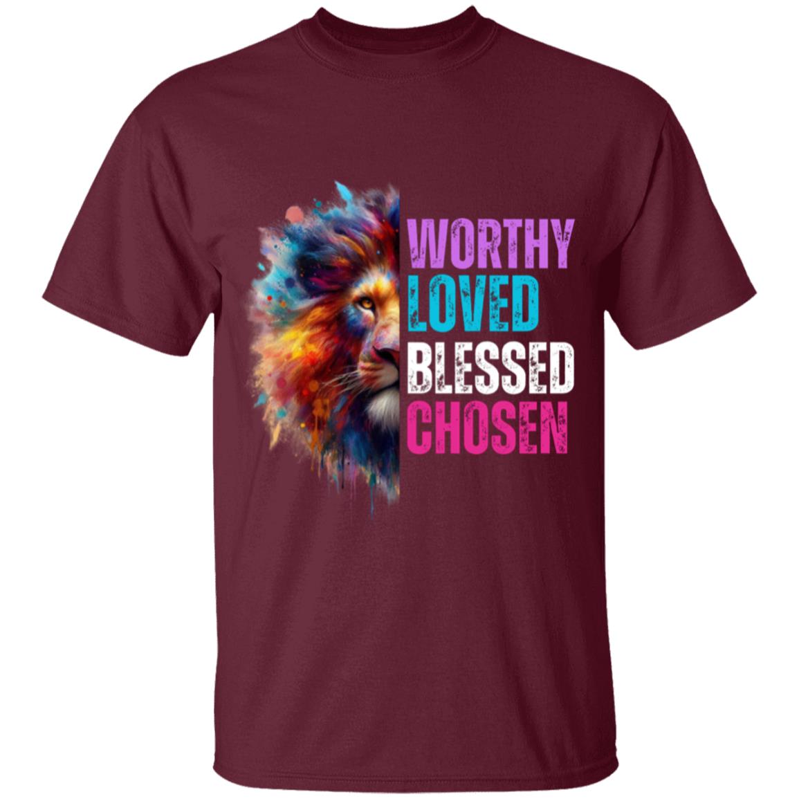 Girl's Worthy, Loved, Blessed, Chosen Tee