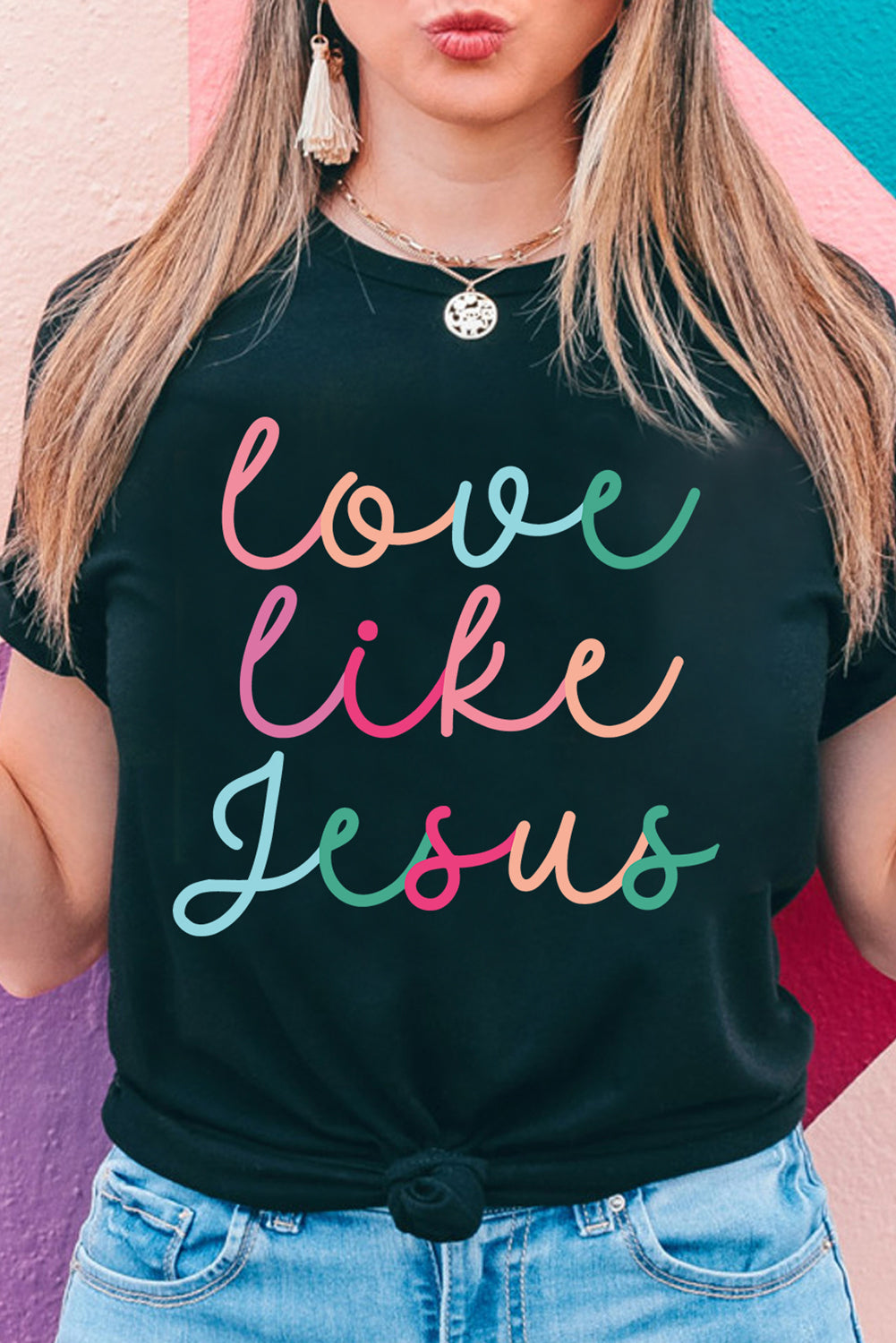 Love Like Jesus Crew Neck Graphic Tee